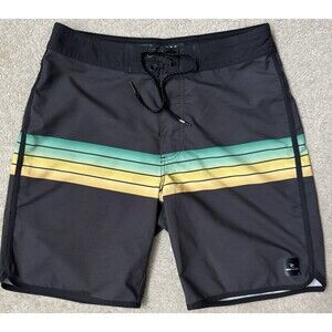 Rip Curl 28 (16) "Mirage Surf Revival" Retro Striped Swim Boardshorts
